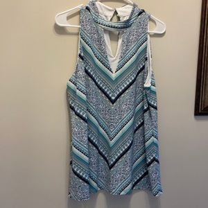 WHBM sleeveless shirt with keyhole detail